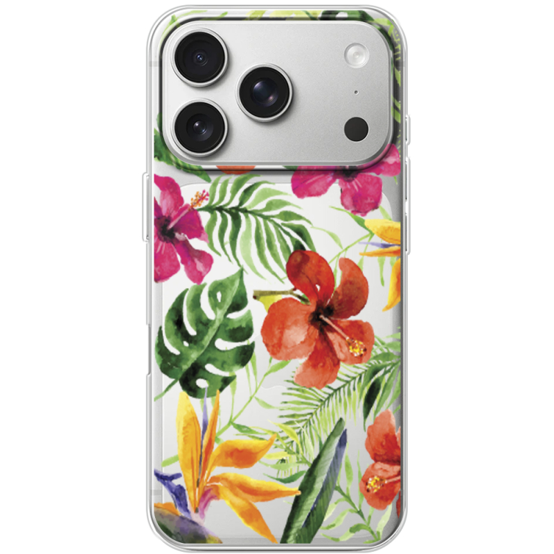 Прозорий чохол BoxFace Apple iPhone 17 Pro Tropical Flowers