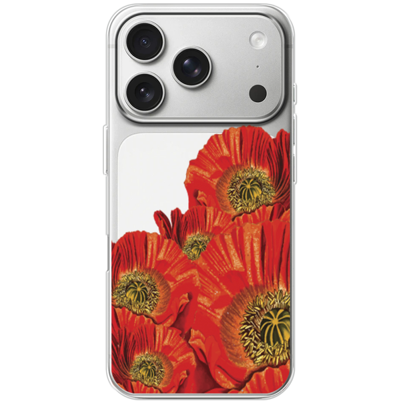 Прозорий чохол BoxFace Apple iPhone 17 Pro Red Poppies