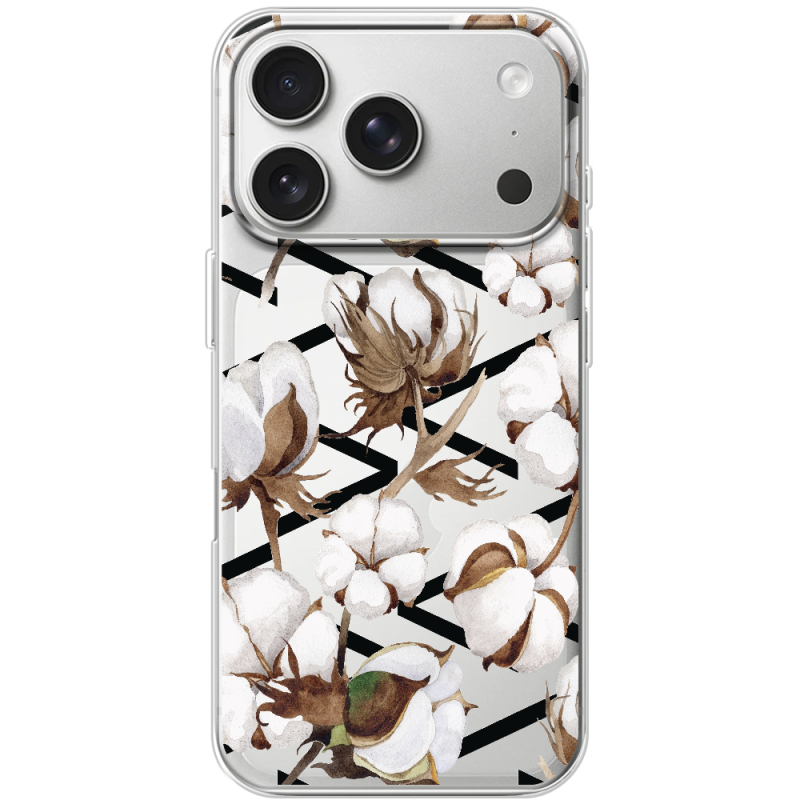 Прозорий чохол BoxFace Apple iPhone 17 Pro Cotton flowers
