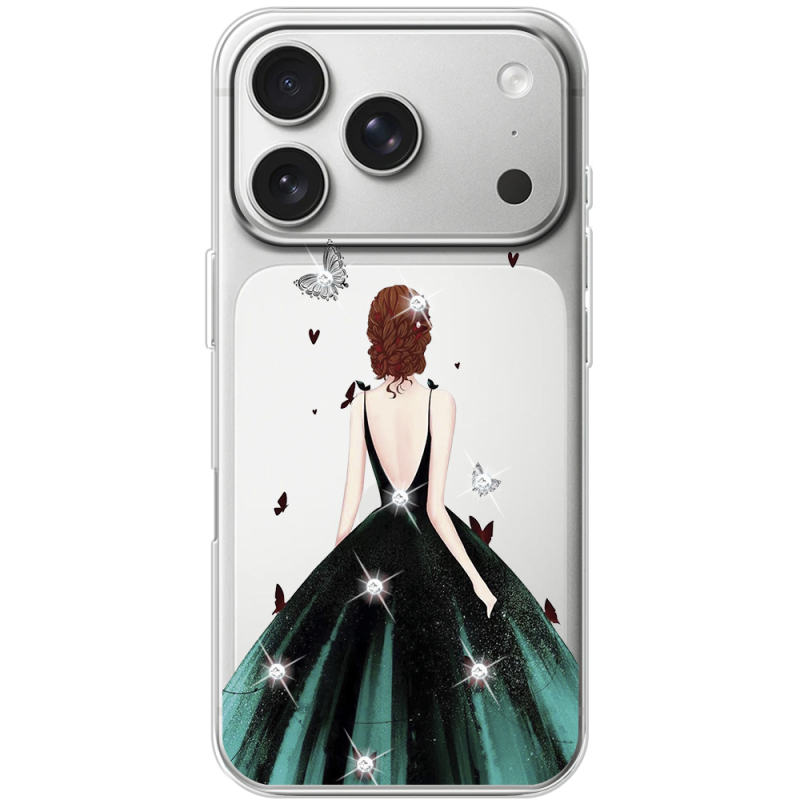 Чохол зі стразами Apple iPhone 17 Pro Girl in the green dress