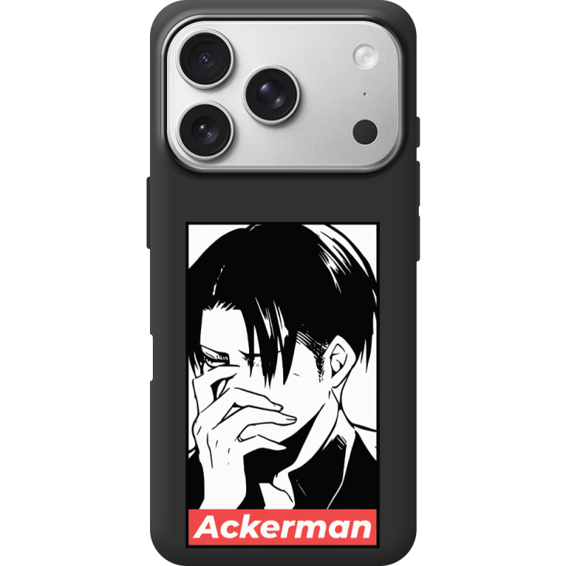 Чорний чохол BoxFace Apple iPhone 17 Pro Attack On Titan - Ackerman