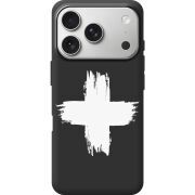 Чорний чохол BoxFace Apple iPhone 17 Pro Білий хрест ЗСУ