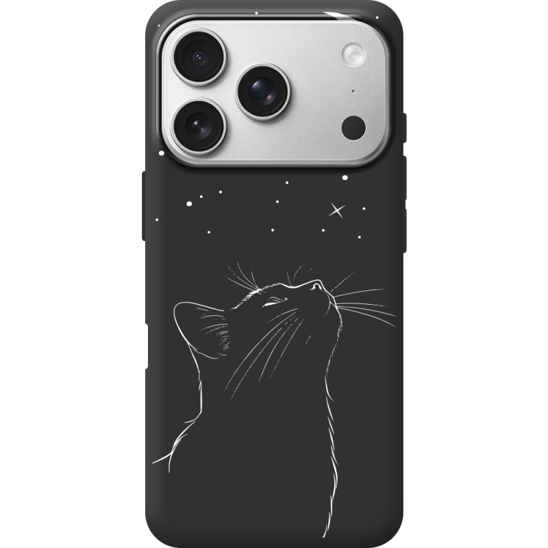 Чорний чохол BoxFace Apple iPhone 17 Pro Місячний кіт