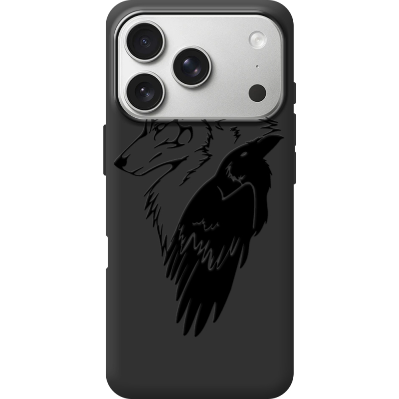 Чорний чохол BoxFace Apple iPhone 17 Pro Wolf and Raven