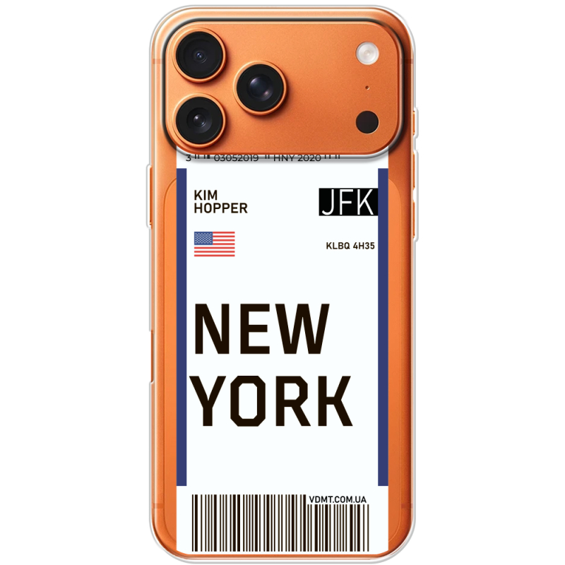 Прозорий чохол BoxFace Apple iPhone 17 Pro Max Ticket New York