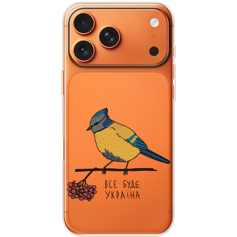 Прозорий чохол BoxFace Apple iPhone 17 Pro Max Синиця і калина