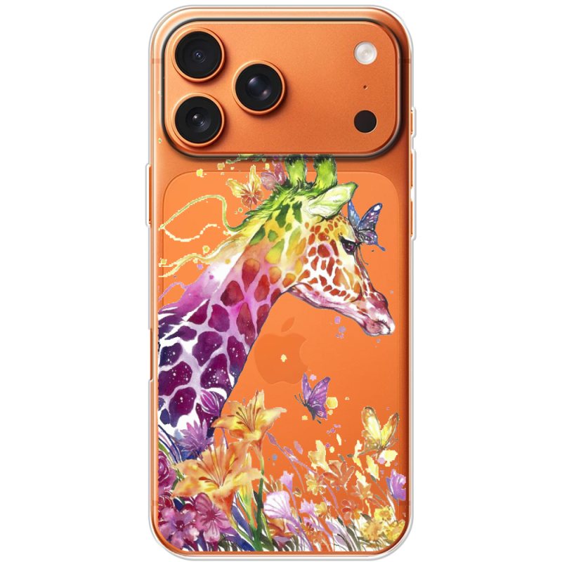 Прозорий чохол BoxFace Apple iPhone 17 Pro Max Colorful Giraffe
