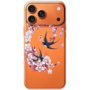 Чохол зі стразами Apple iPhone 17 Pro Max Swallows and Bloom