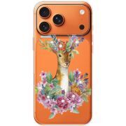 Чохол зі стразами Apple iPhone 17 Pro Max Deer with flowers