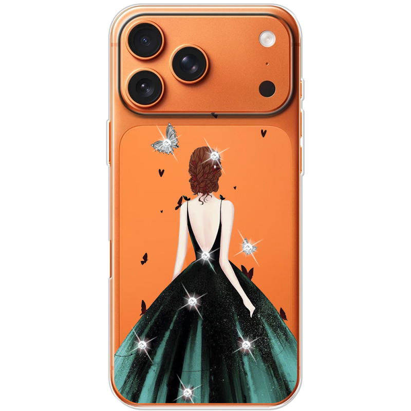 Чохол зі стразами Apple iPhone 17 Pro Max Girl in the green dress