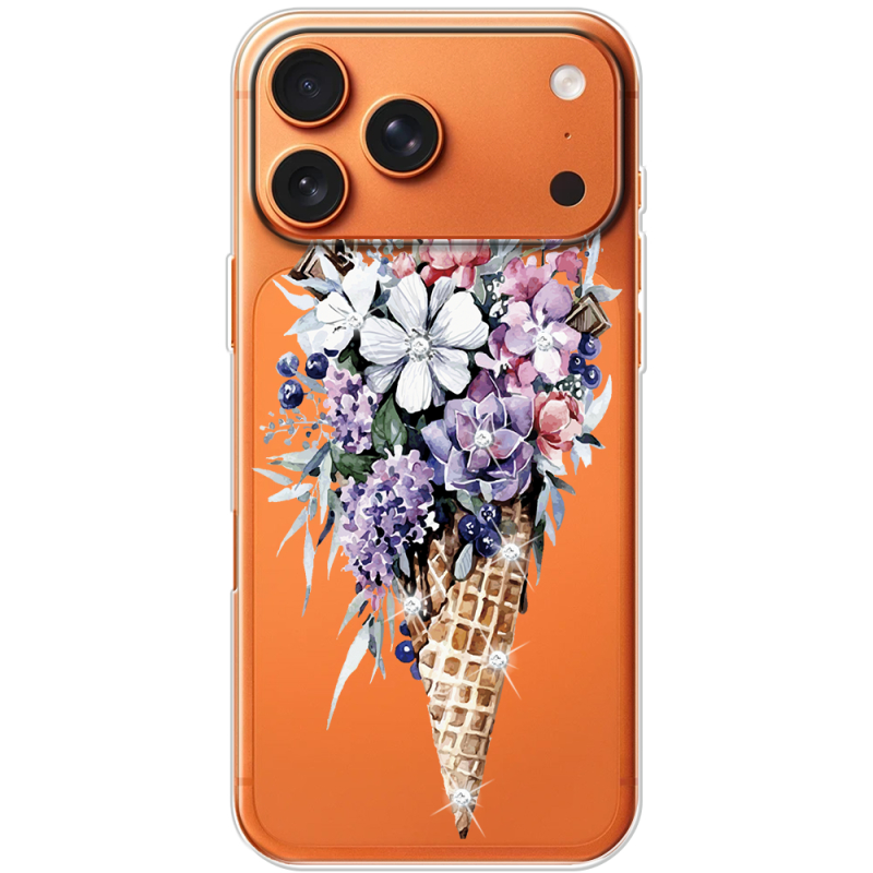 Чохол зі стразами Apple iPhone 17 Pro Max Ice Cream Flowers