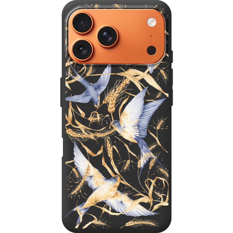 Чорний чохол BoxFace Apple iPhone 17 Pro Max Ластівки