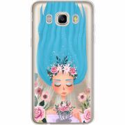 Прозрачный чехол Uprint Samsung J510 Galaxy J5 2016 Blue Hair