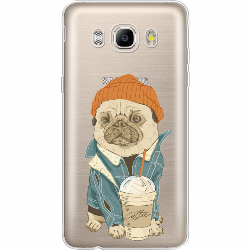 Прозрачный чехол Uprint Samsung J510 Galaxy J5 2016 Dog Coffeeman