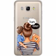 Прозрачный чехол Uprint Samsung J510 Galaxy J5 2016 Super Mama and Son