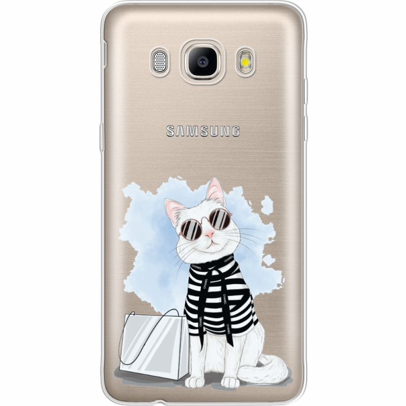 Прозрачный чехол Uprint Samsung J510 Galaxy J5 2016 Cat Style