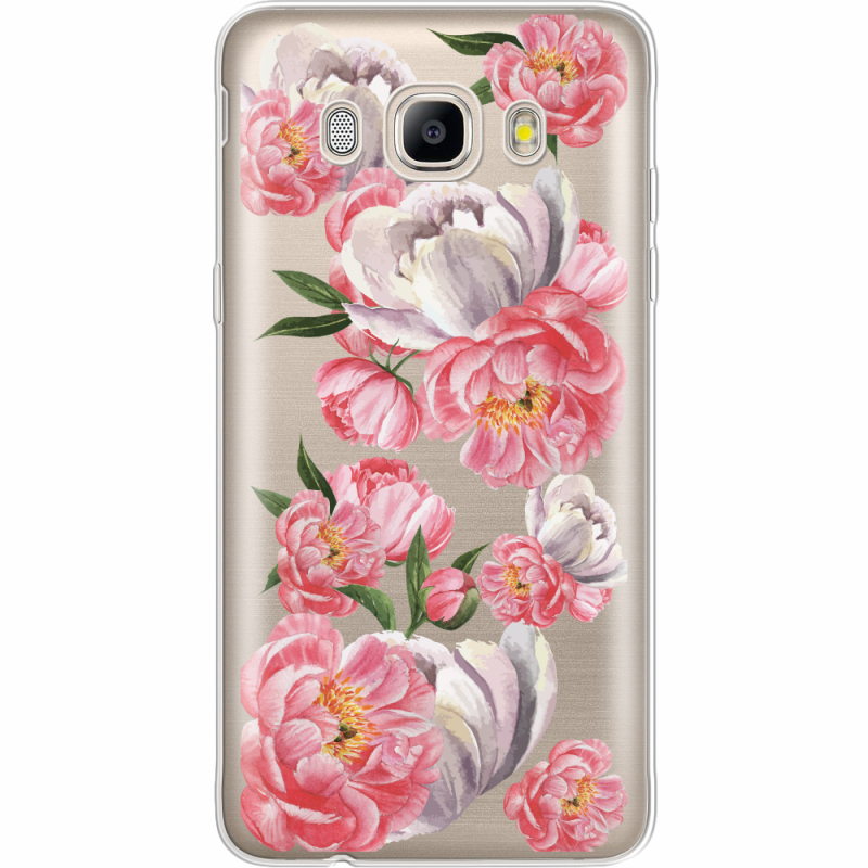 Прозрачный чехол Uprint Samsung J510 Galaxy J5 2016 Peony Watercolor Style