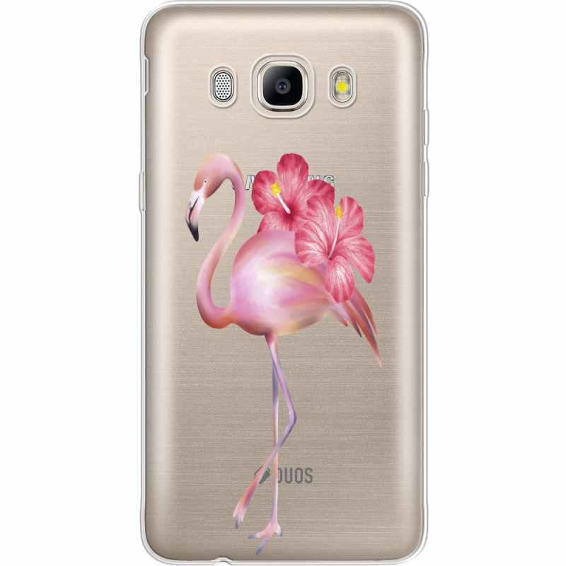 Прозрачный чехол Uprint Samsung J510 Galaxy J5 2016 Floral Flamingo