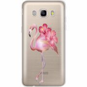 Прозрачный чехол Uprint Samsung J510 Galaxy J5 2016 Floral Flamingo