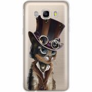 Прозрачный чехол Uprint Samsung J510 Galaxy J5 2016 Steampunk Cat