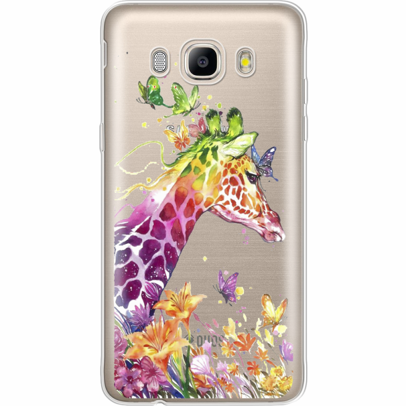 Прозрачный чехол Uprint Samsung J510 Galaxy J5 2016 Colorful Giraffe