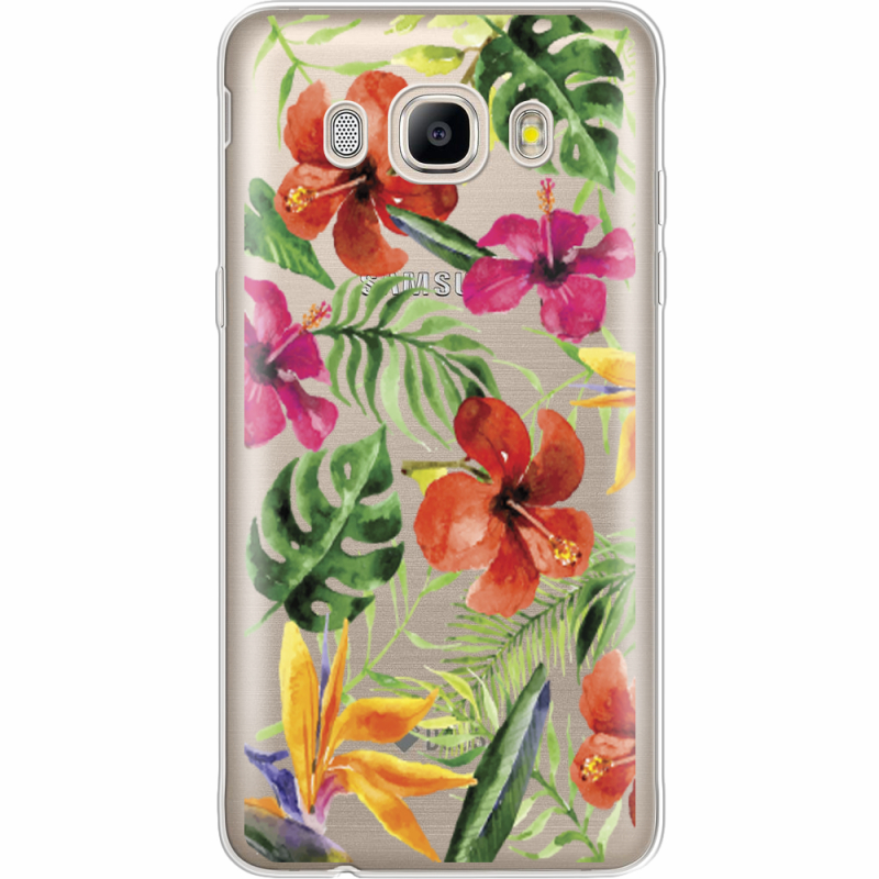 Прозрачный чехол Uprint Samsung J510 Galaxy J5 2016 Tropical Flowers