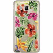 Прозрачный чехол Uprint Samsung J510 Galaxy J5 2016 Tropical Flowers