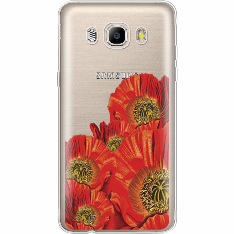 Прозрачный чехол Uprint Samsung J510 Galaxy J5 2016 Red Poppies