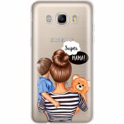 Прозрачный чехол Uprint Samsung J710 Galaxy J7 2016 Super Mama and Son