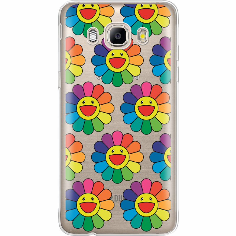 Прозрачный чехол Uprint Samsung J710 Galaxy J7 2016 Hippie Flowers