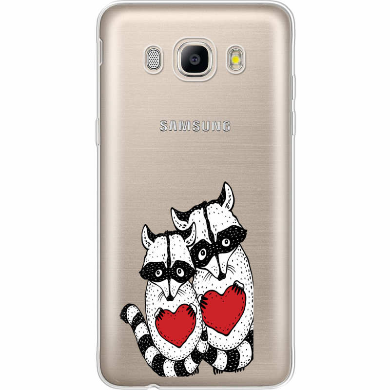 Прозрачный чехол Uprint Samsung J710 Galaxy J7 2016 Raccoons in love
