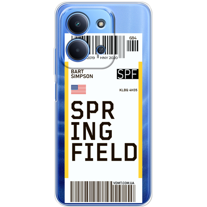 Прозорий чохол BoxFace Poco C85 Ticket Springfield