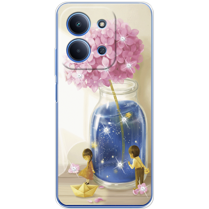 Чохол зі стразами Poco C85 Little Boy and Girl