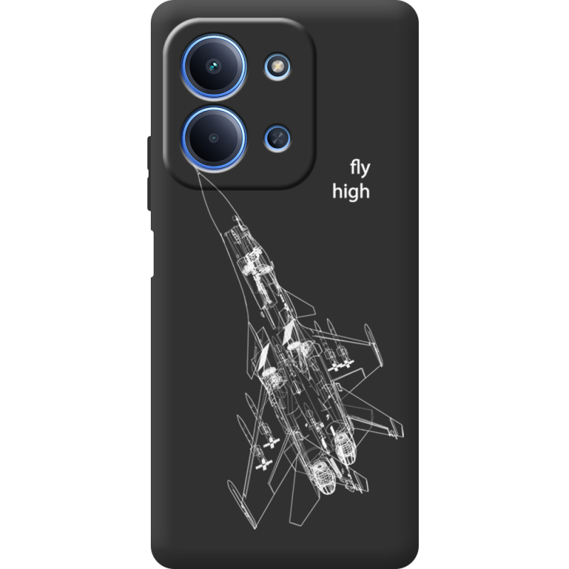 Чорний чохол BoxFace Poco C85 Військовий літак