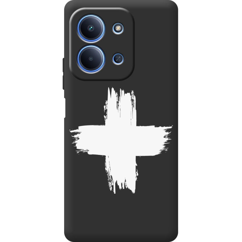 Чорний чохол BoxFace Poco C85 Білий хрест ЗСУ