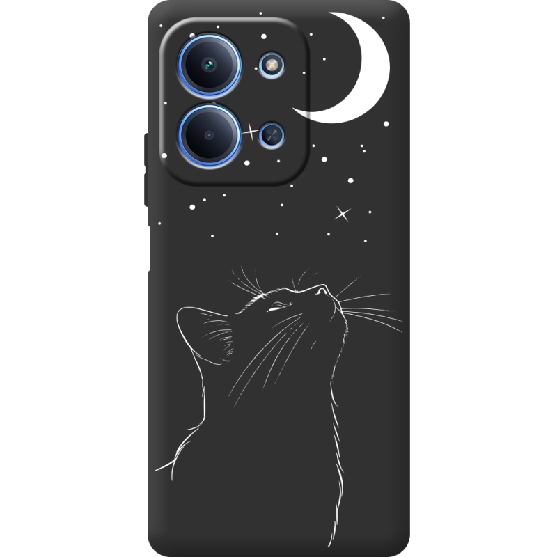 Чорний чохол BoxFace Poco C85 Місячний кіт