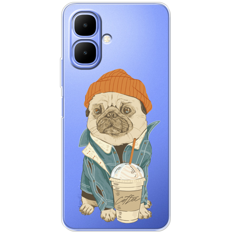 Прозорий чохол BoxFace Infinix Smart 10 Dog Coffeeman