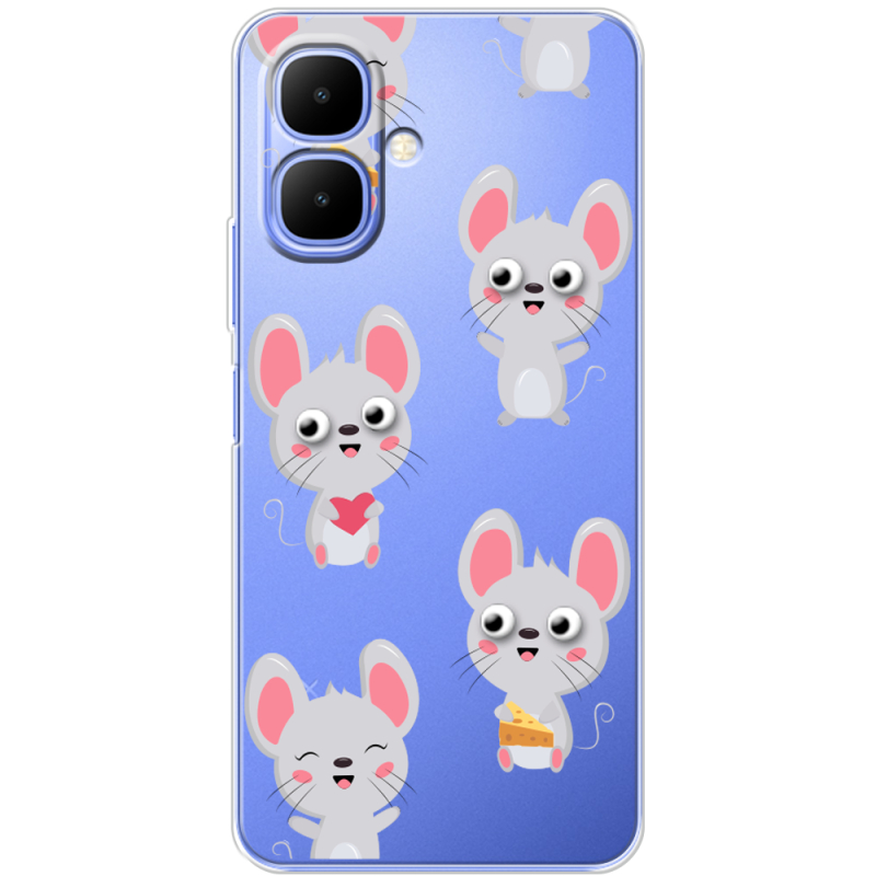 Прозорий чохол BoxFace Infinix Smart 10 с 3D-глазками Mouse