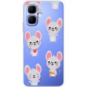 Прозорий чохол BoxFace Infinix Smart 10 с 3D-глазками Mouse