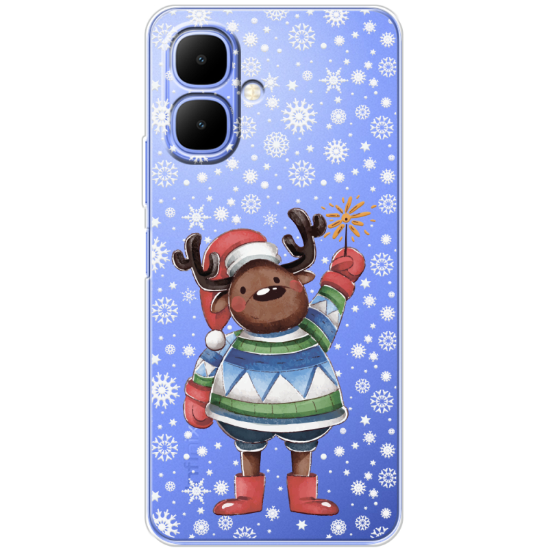 Прозорий чохол BoxFace Infinix Smart 10 Christmas Deer with Snow