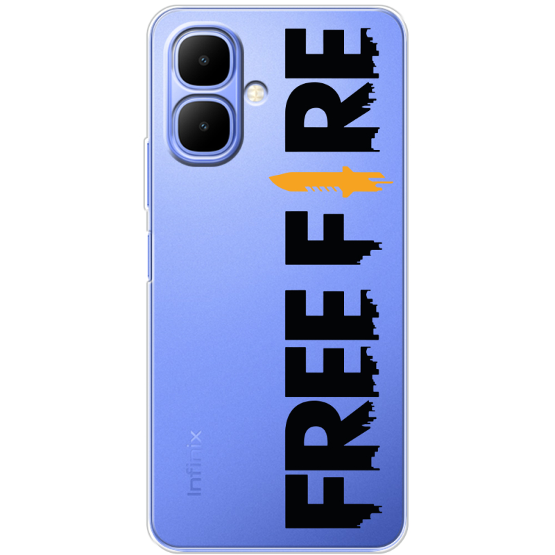 Прозорий чохол BoxFace Infinix Smart 10 Free Fire Black Logo