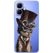Прозорий чохол BoxFace Infinix Smart 10 Steampunk Cat