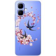 Чохол зі стразами Infinix Smart 10 Swallows and Bloom