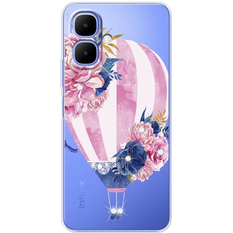 Чохол зі стразами Infinix Smart 10 Pink Air Baloon