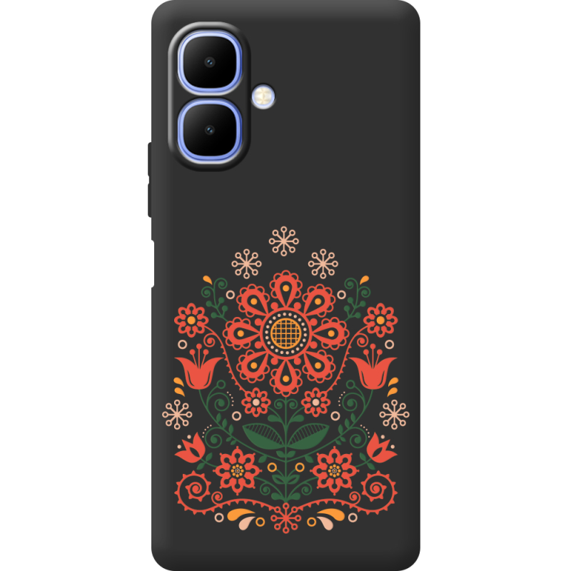 Чорний чохол BoxFace Infinix Smart 10 Ukrainian Ornament