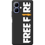 Чорний чохол BoxFace Infinix Smart 10 Free Fire White Logo