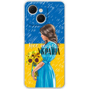 Чохол BoxFace Tecno Spark 40C Україна дівчина з букетом