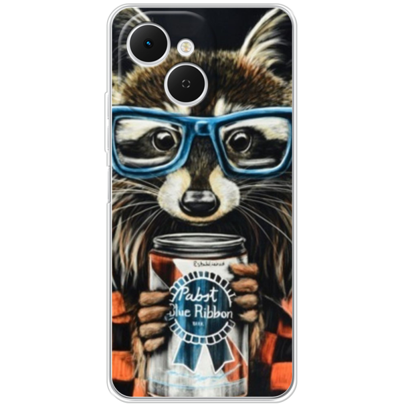 Чохол BoxFace Tecno Spark 40C Енот с банкой