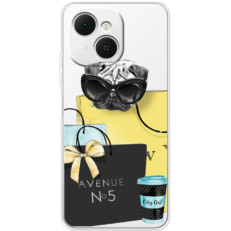 Прозорий чохол BoxFace Tecno Spark 40C Fashion Pug