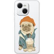 Прозорий чохол BoxFace Tecno Spark 40C Dog Coffeeman